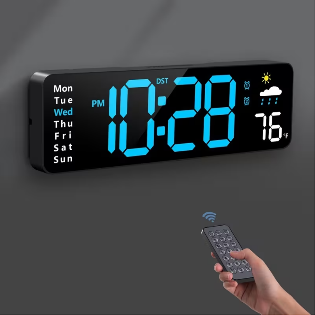 Reloj de pared digital led  con control remoto