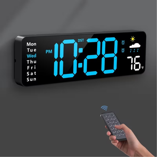 Reloj de pared digital led  con control remoto