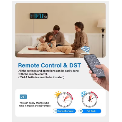 Reloj de pared digital led  con control remoto